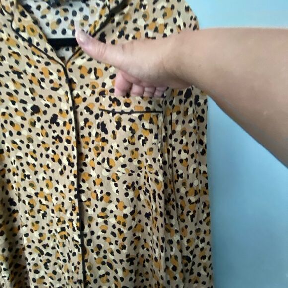 Zara Animal Print Button Down Blouse S - Picture 3 of 8